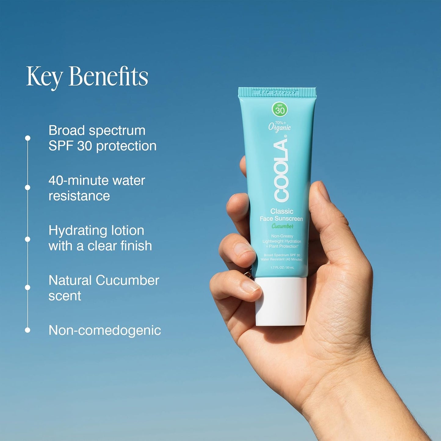 COOLA Organic Face Sunscreen SPF 30 Sunblock Lotion, Dermatologist Tested Skin Care for Daily Protection...