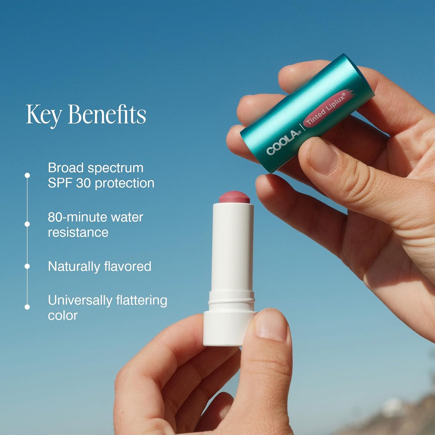COOLA Organic Liplux Tinted Lip Balm and Sunscreen with SPF 30, Dermatologist Tested Lip Care for Daily Protection, Vegan and Gluten Free