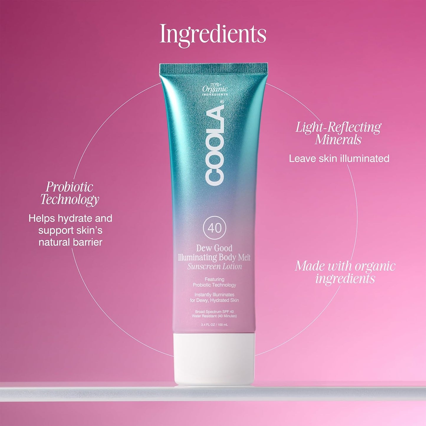 COOLA Organic Dew Good Illuminating Probiotic Serum with SPF 30, Dermatologist Tested Sunscreen ..