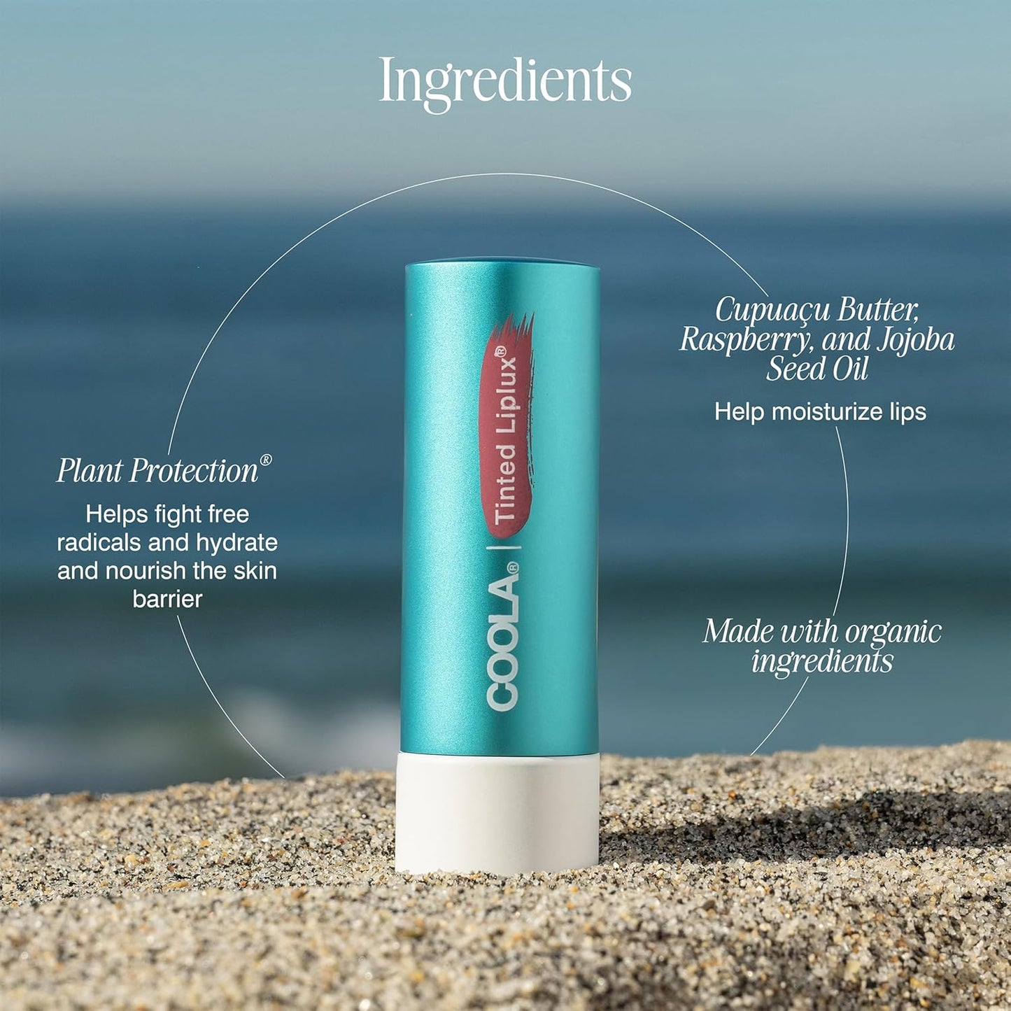 COOLA Organic Liplux Tinted Lip Balm and Sunscreen with SPF 30, Dermatologist Tested Lip Care for Daily Protection, Vegan and Gluten Free