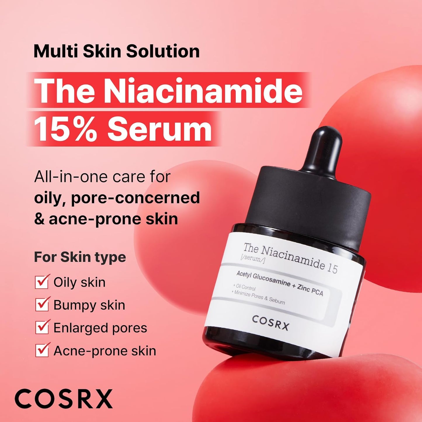 COSRX 15% Niacinamide Face Serum, 0.67 fl oz, Pore Minimizer Serum for Face
