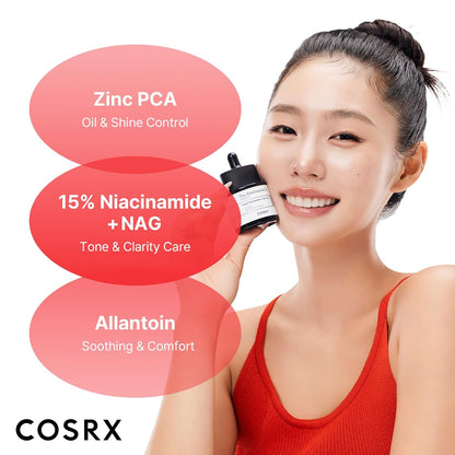 COSRX 15% Niacinamide Face Serum, 0.67 fl oz, Pore Minimizer Serum for Face
