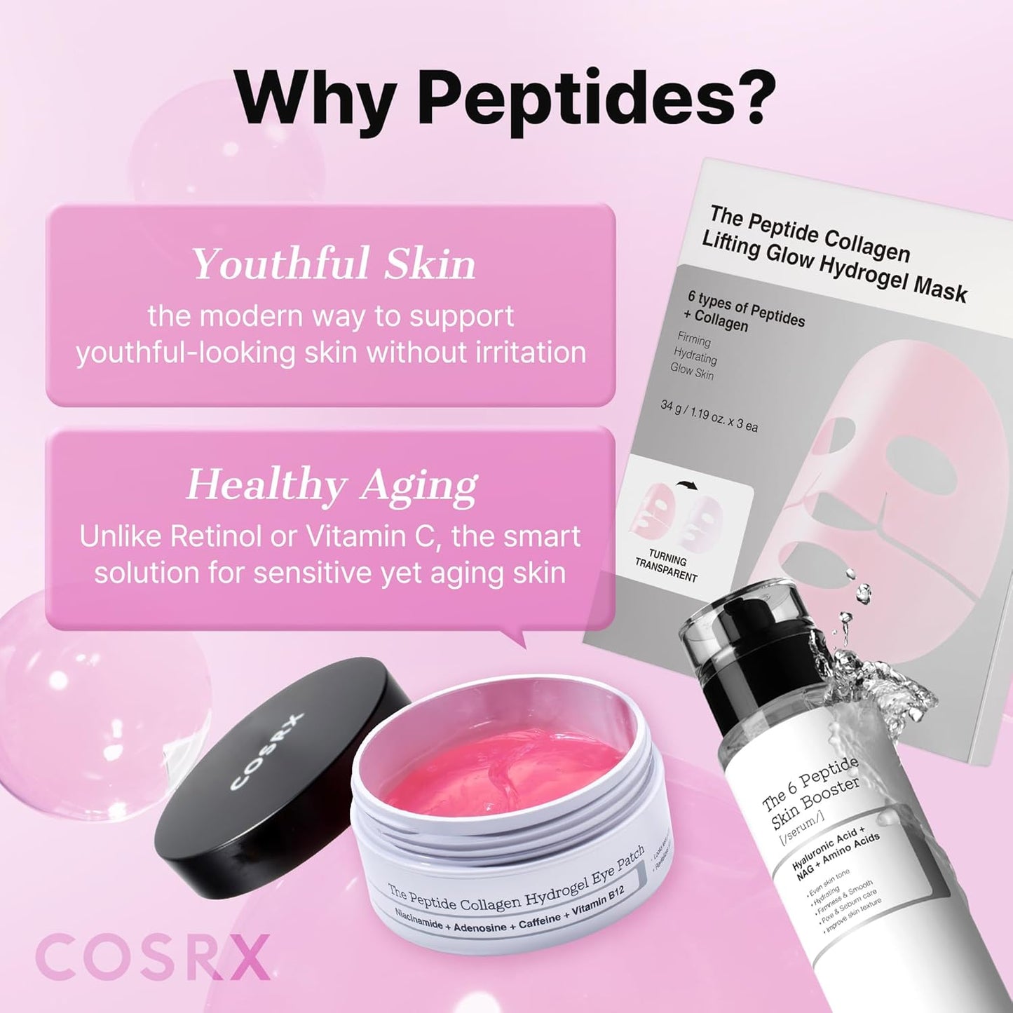 COSRX 6X Peptide Collagen Skin Booster Toner Serum for Dull &amp; Uneven Skin, Preps Skin with Copper Peptides..