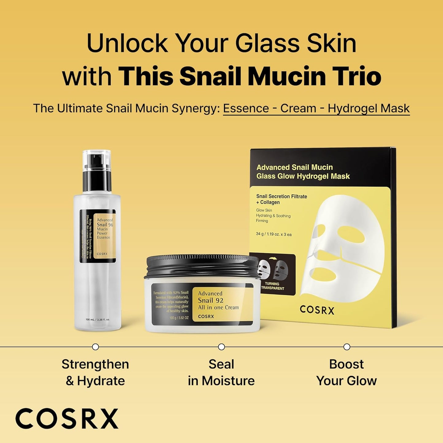 COSRX Snail Mucin 96% Repairing Serum, Hydrating Serum for Face with Snail Secretion Filtrate for Dull Skin & Fine Lines..