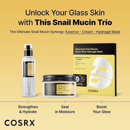 COSRX Snail Mucin 96% Repairing Serum, Hydrating Serum for Face with Snail Secretion Filtrate for Dull Skin & Fine Lines..