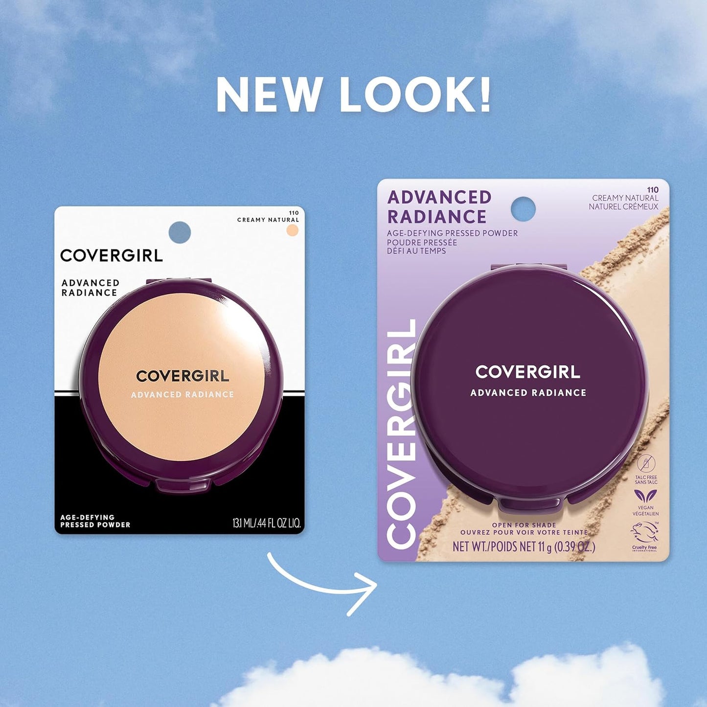 COVERGIRL Advanced Radiance Age-Defying Pressed Powder Creamy Natural,110 Creamy Natural, 0.39 Oz (Pack of 1)