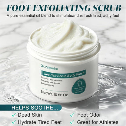 【Sea Salt Exfoliating Scrub】 – Foot Care Scrub for Dead Skin, Calluses & Cracked Heels ..