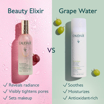 Caudalie Beauty Elixir Prep, Set Makeup, Glow Face Mist