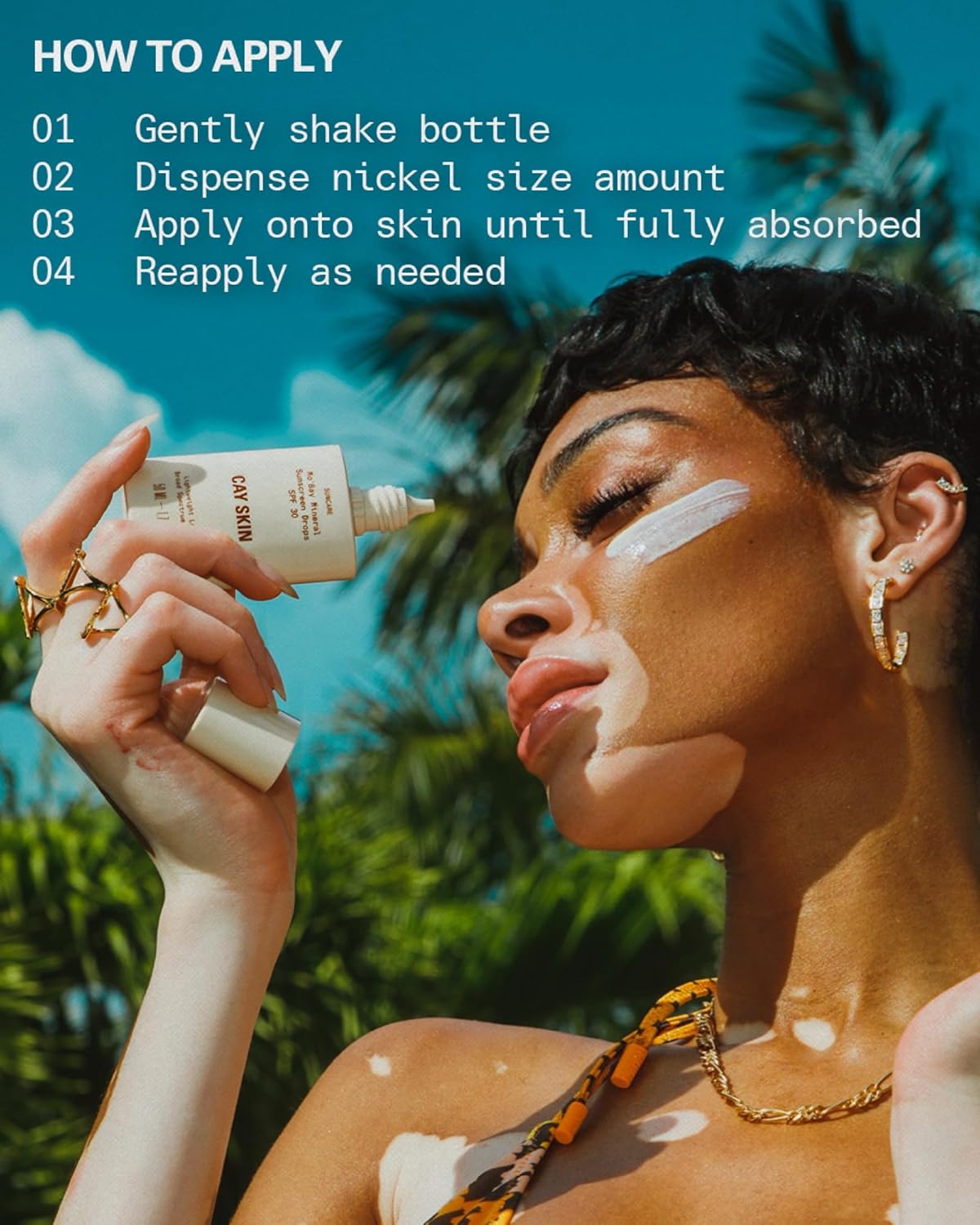 Cay Skin Mo'Bay Mineral Sunscreen Drops SPF 30 – Broad Spectrum Face Sunscreen &amp; Makeup Primer w/Sea Moss..