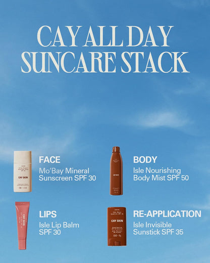 Cay Skin Mo'Bay Mineral Sunscreen Drops SPF 30 – Broad Spectrum Face Sunscreen &amp; Makeup Primer w/Sea Moss..