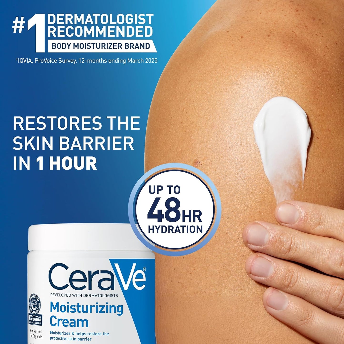 CeraVe Moisturizing Cream, Body and Face Moisturizer for Dry Skin, Body Cream with Hyaluronic Acid and Ceramides...