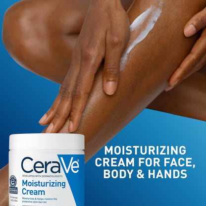 CeraVe Moisturizing Cream, Body and Face Moisturizer for Dry Skin, Body Cream with Hyaluronic Acid and Ceramides...
