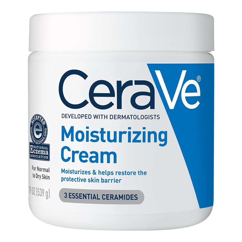 CeraVe Moisturizing Cream, Body and Face Moisturizer for Dry Skin, Body Cream with Hyaluronic Acid and Ceramides...