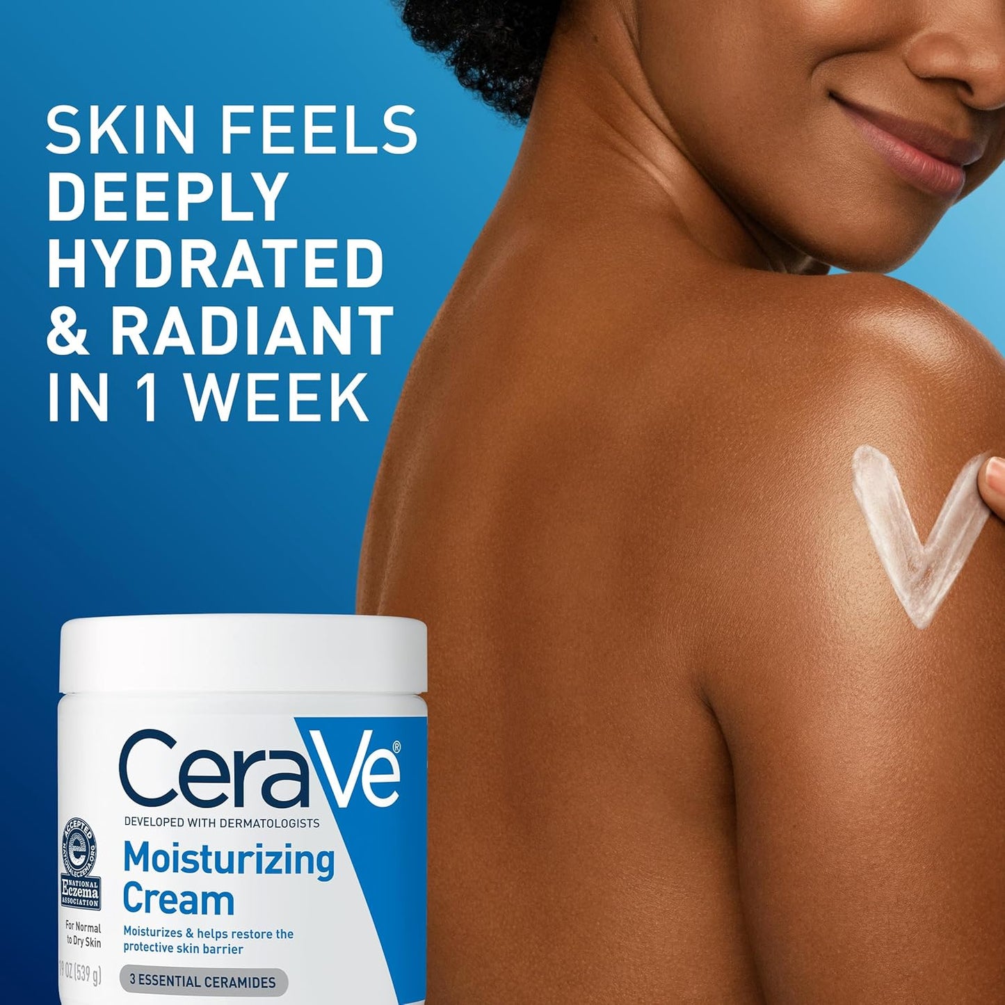 CeraVe Moisturizing Cream, Body and Face Moisturizer for Dry Skin, Body Cream with Hyaluronic Acid and Ceramides...