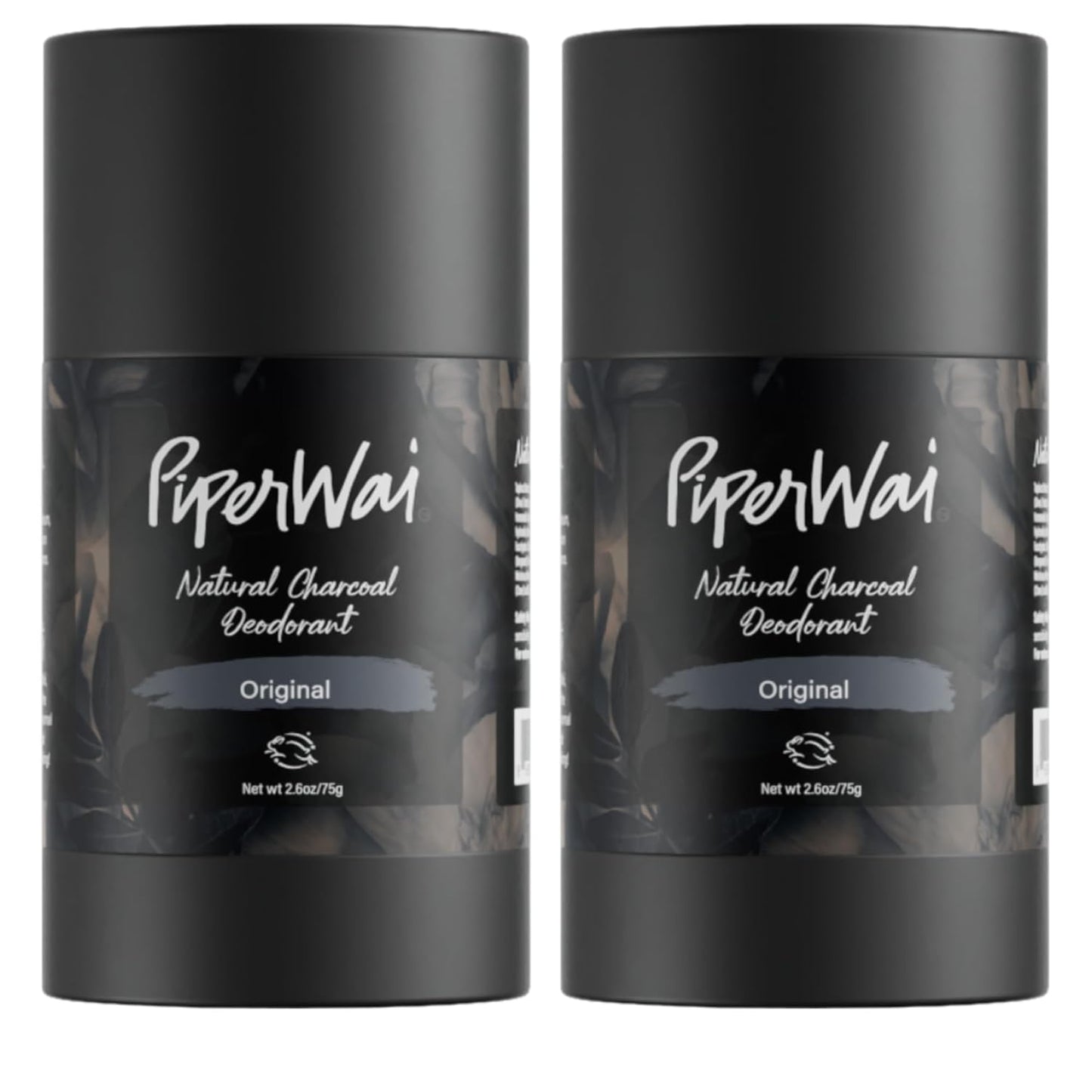 PiperWai Natural Deodorant w/Activated Charcoal | Odor Protection, Vegan, Aluminum Free, 2-Pack...