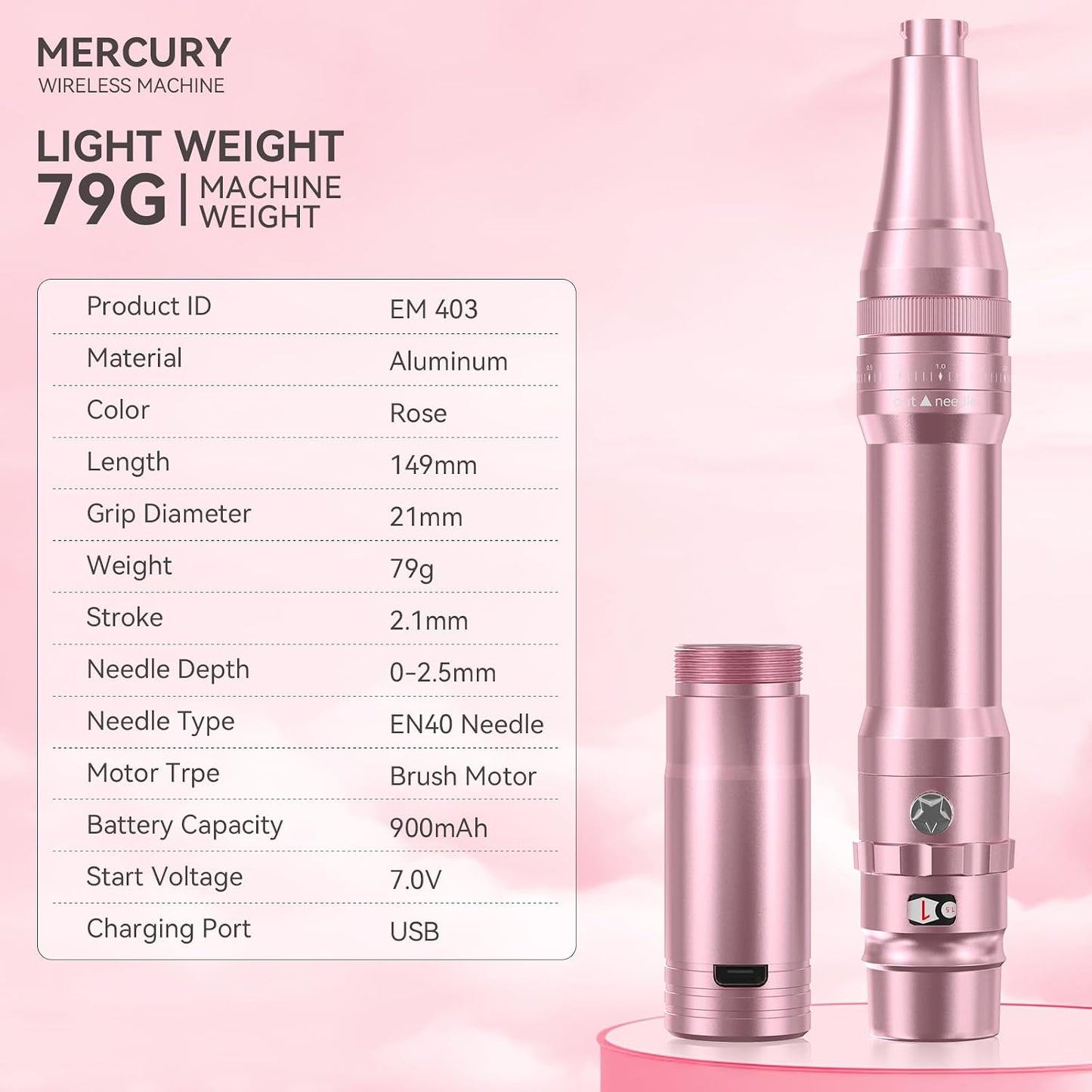 Wireless Permanent Makeup Machine Kit Rotary Eyebrow Pen Machine..
