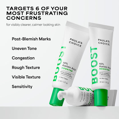 Paula's Choice BOOST 10% Azelaic Acid Booster Cream Gel Face Serum with Salicylic Acid..