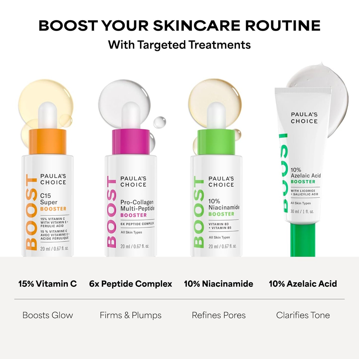 Paula's Choice BOOST 10% Azelaic Acid Booster Cream Gel Face Serum with Salicylic Acid..