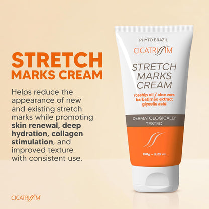 Cicatrissim Stretch Mark Cream for Red and White Striae - Softens Stretch Marks, Evens Skin Tone, and Firms Skin..