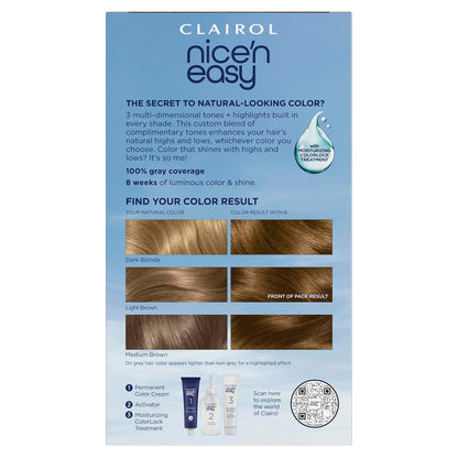 Clairol Nice'n Easy Permanent Hair Dye, 6 Light Brown | Pack of 1