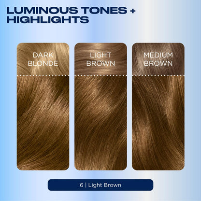 Clairol Nice'n Easy Permanent Hair Dye, 6 Light Brown | Pack of 1