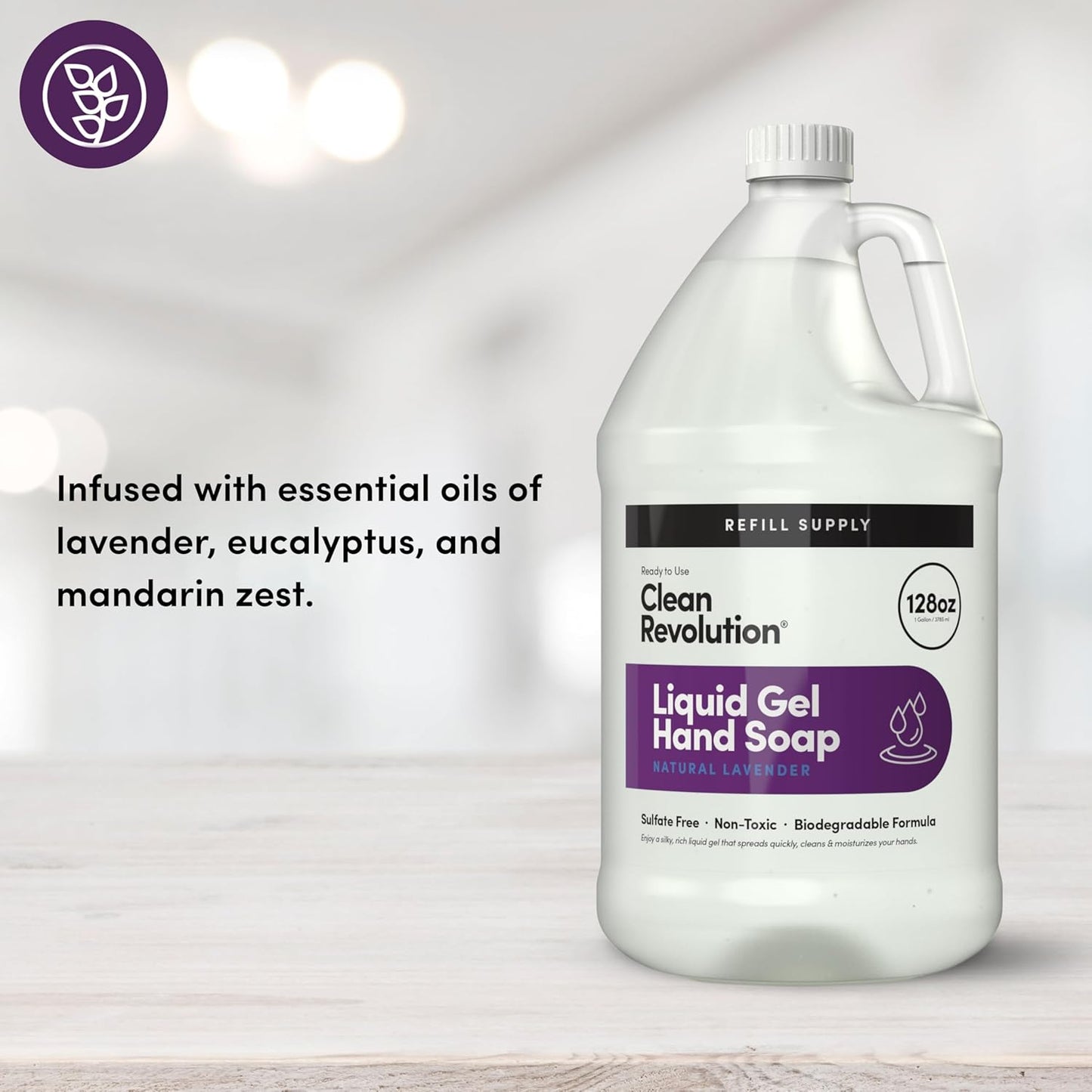 Clean Revolution Liquid Gel Hand Soap Refill with Real Essential Oils – Sulfate-Free Gel Hand Wash..