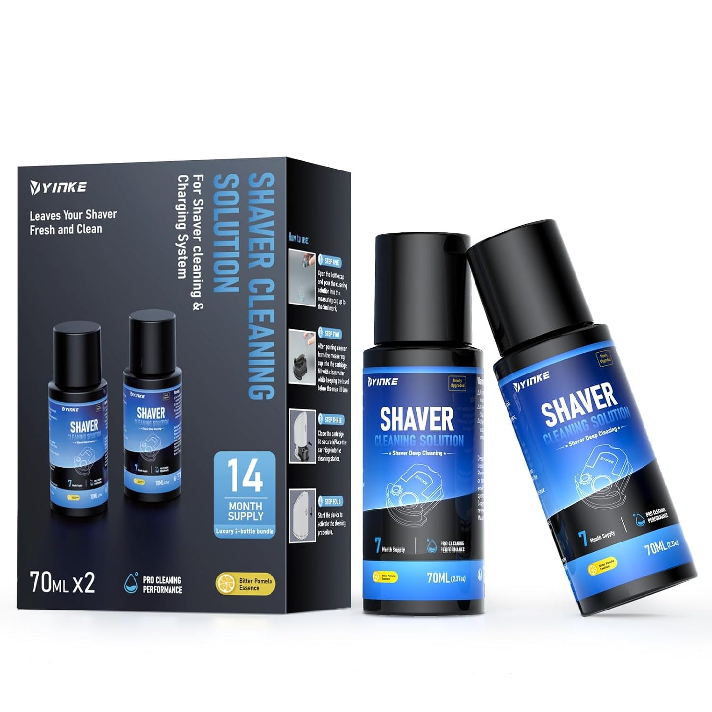 Cleaner Fluid Refill 14 Month Supply for Braun Clean &amp; Renew CCR, Shaver Cleaning & Care Refill Kit..