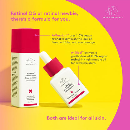 Drunk Elephant A-Gloei Maretinol Oil - 30 ml/1 fl oz - Gentle 0.5% Retinol Face Oil - Clean Clinical Skincare..