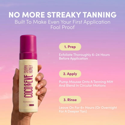 Coco & Eve Sunny Honey Bronzing Self Tanner Mousse - Dark, 6.7 fl oz