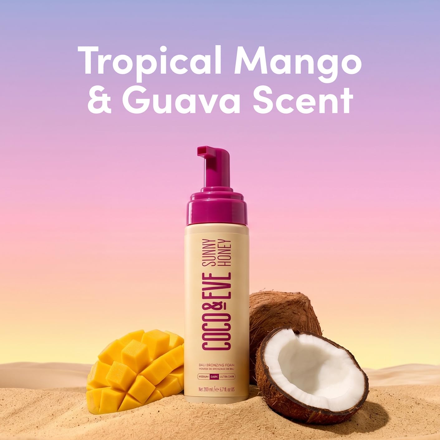 Coco & Eve Sunny Honey Bronzing Self Tanner Mousse - Dark, 6.7 fl oz