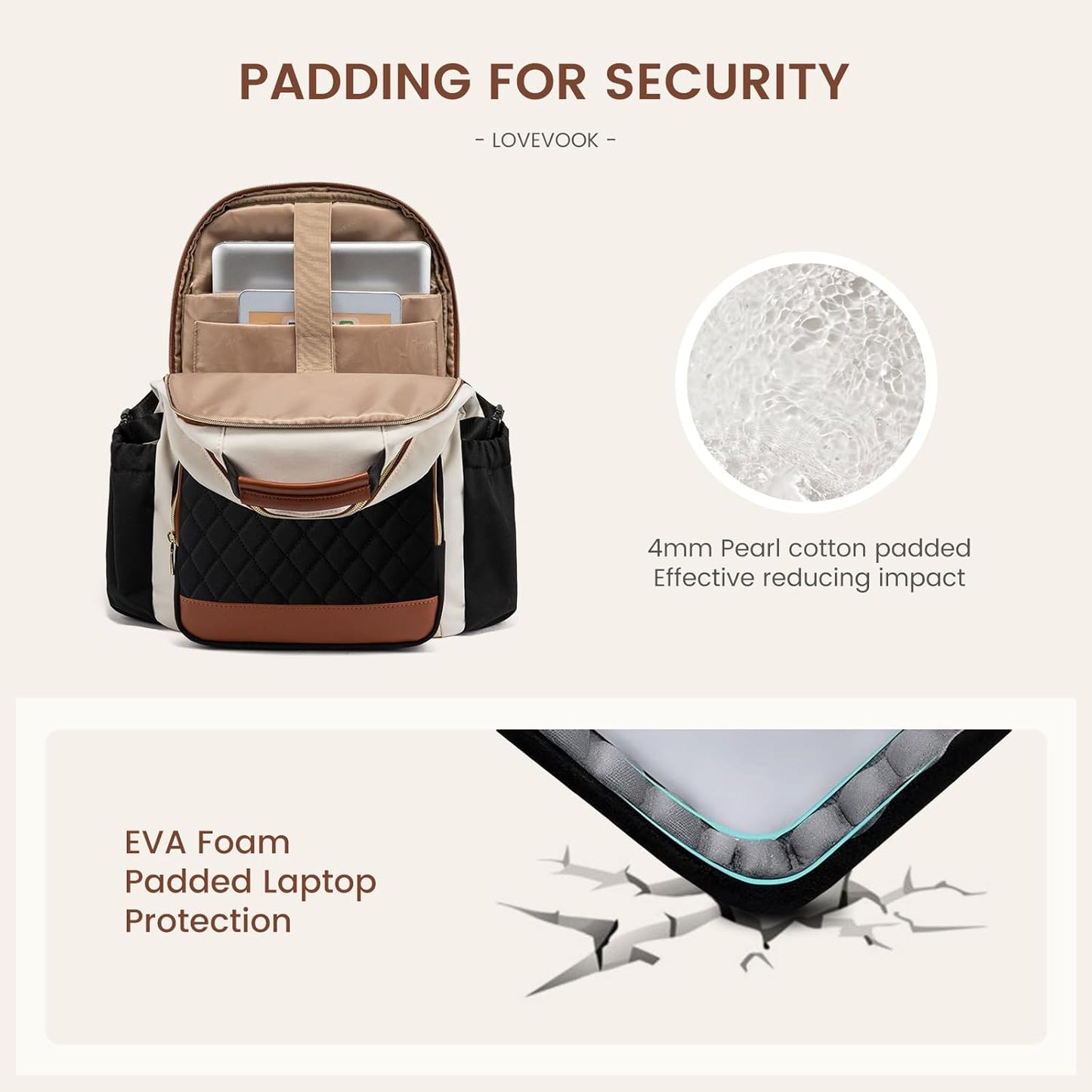 LOVEVOOK Laptop Backpack for Women with Pouch Pocket for Large Capacity Cup, Leopard print