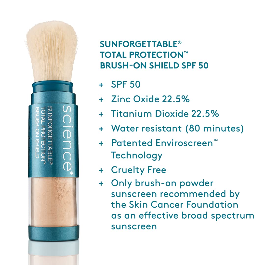 Colorescience Brush-On Sunscreen Mineral Powder for Sensitive Skin, Style- Medium