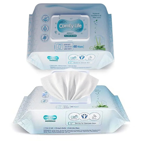 Comfy Life Premium Full Body Cleansing Wet Wipes For Adults