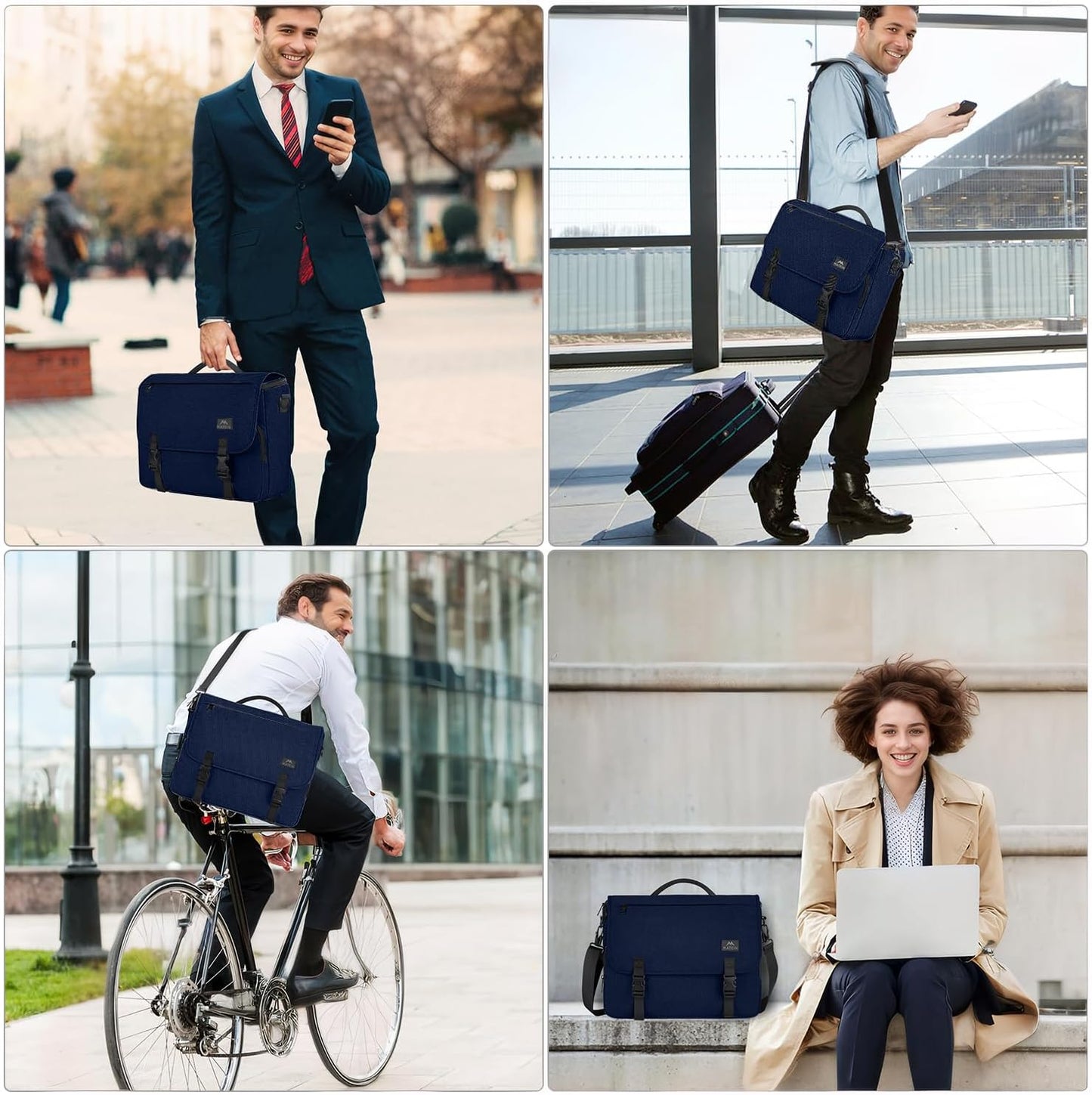 MATEIN Messenger Bag for Men, Satchel Bag 15.6 Inch Laptop Briefcase, Blue