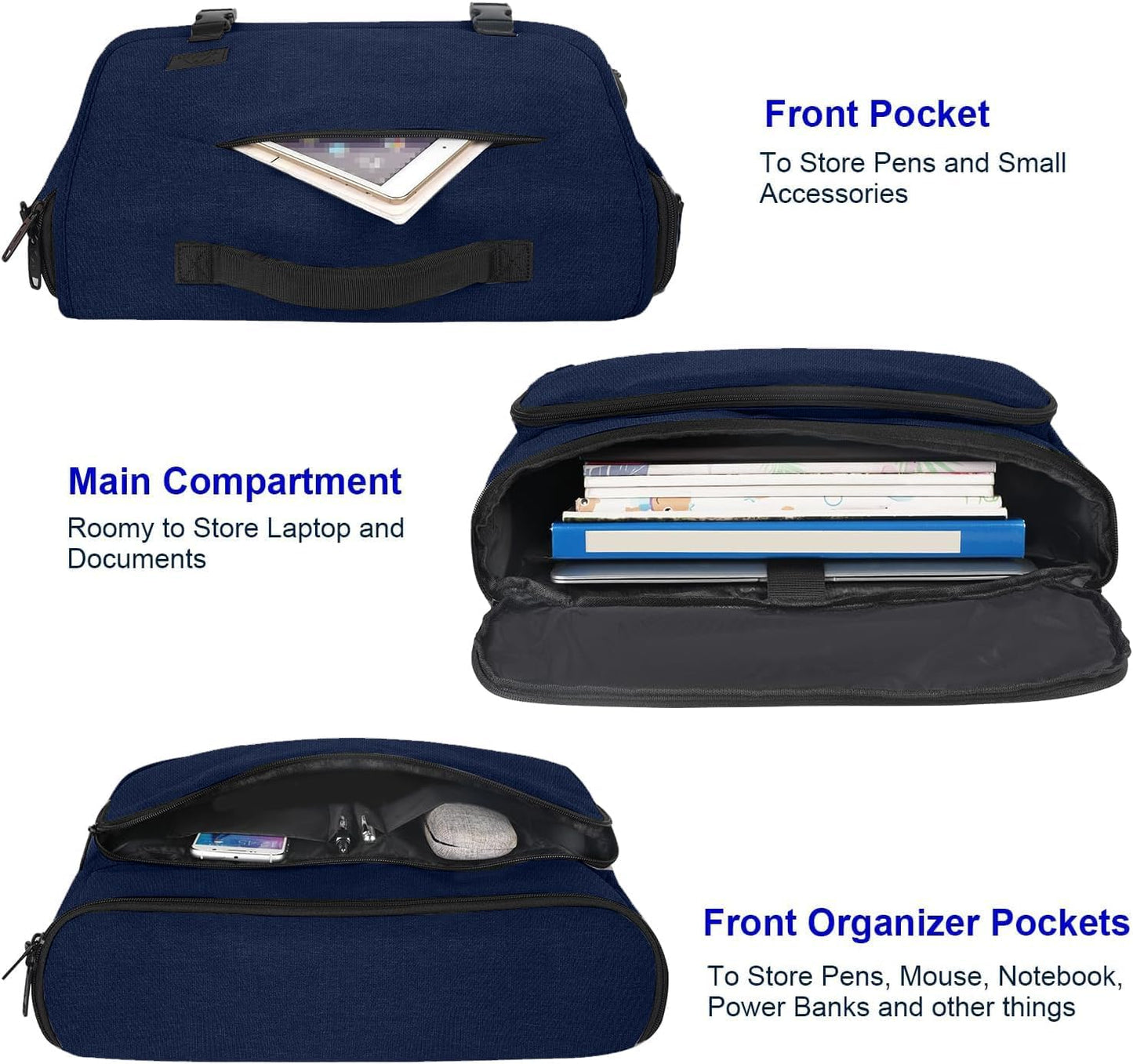 MATEIN Messenger Bag for Men, Satchel Bag 15.6 Inch Laptop Briefcase, Blue