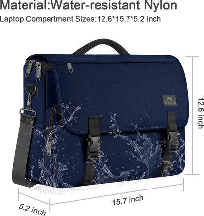 MATEIN Messenger Bag for Men, Satchel Bag 15.6 Inch Laptop Briefcase, Blue