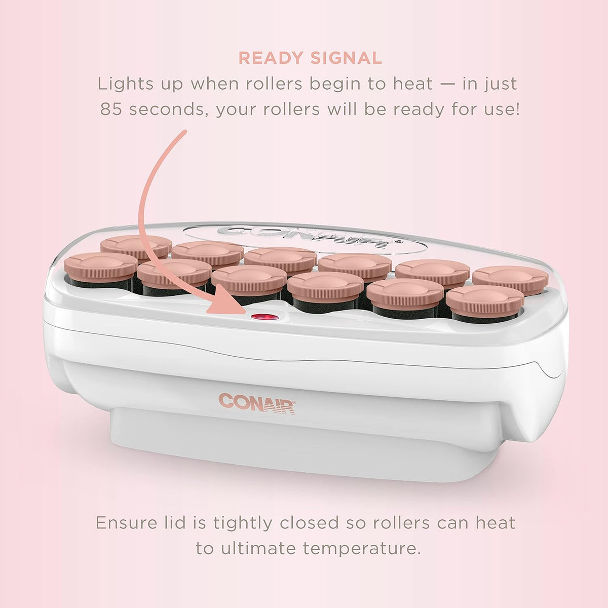 Conair Ceramic 1 1/2-inch Hot Rollers, Super Clips Included, Create Big Bouncy Curls..