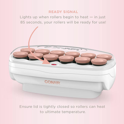 Conair Ceramic 1 1/2-inch Hot Rollers, Super Clips Included, Create Big Bouncy Curls..