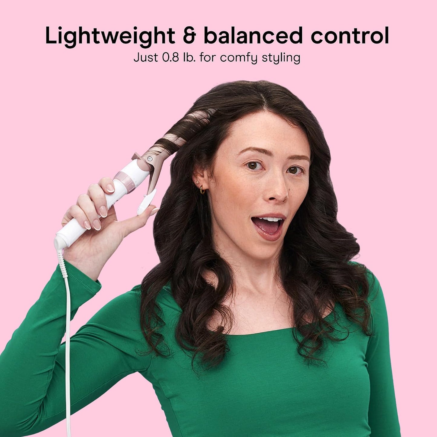 Conair Double Ceramic 1 in. Curling Iron | Double Ceramic 1 in. Barrel Creates Classic Curls on Short to Long Hair, White/Rose Gold, CD701L