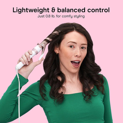 Conair Double Ceramic 1 in. Curling Iron | Double Ceramic 1 in. Barrel Creates Classic Curls on Short to Long Hair, White/Rose Gold, CD701L