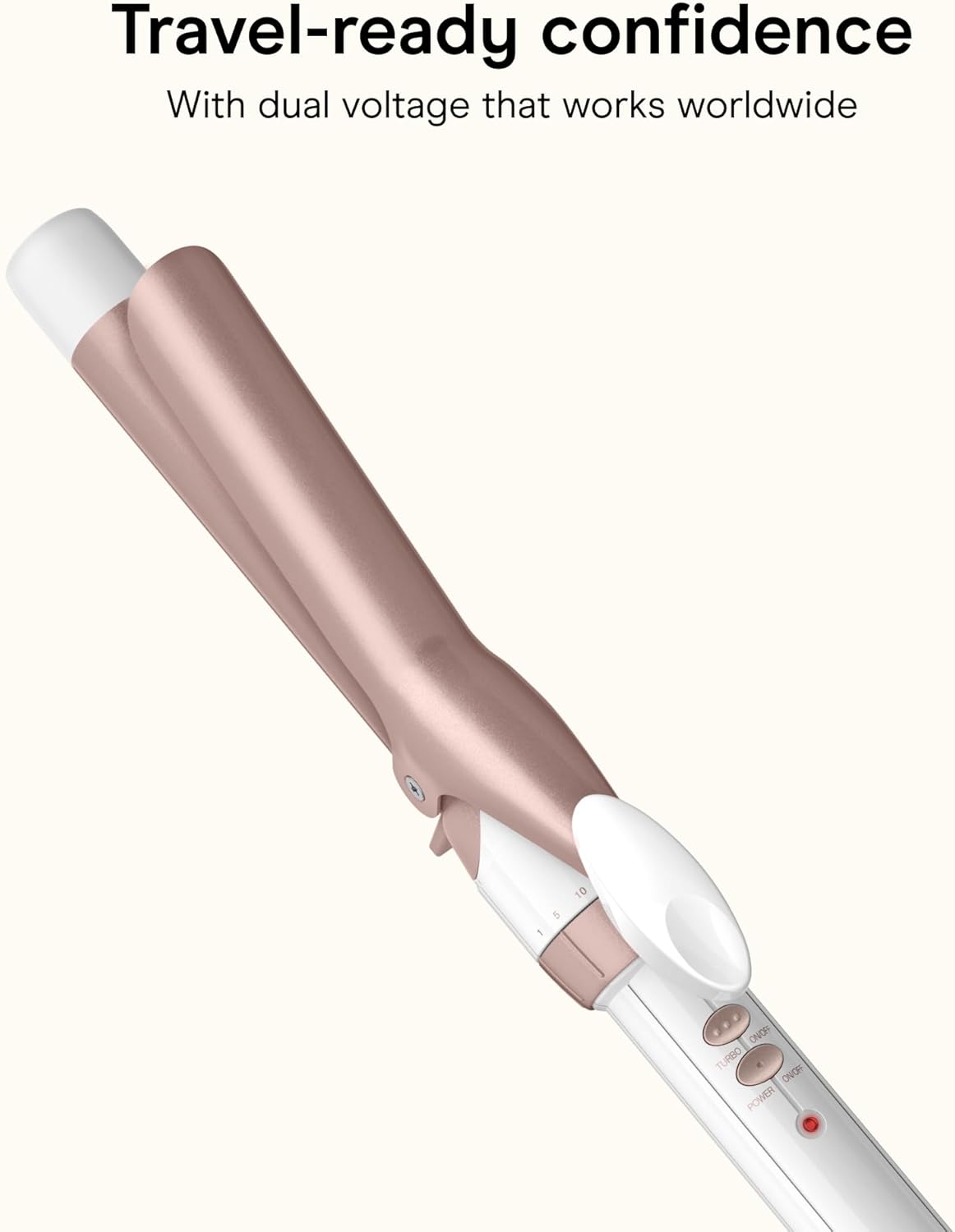 Conair Double Ceramic 1 in. Curling Iron | Double Ceramic 1 in. Barrel Creates Classic Curls on Short to Long Hair, White/Rose Gold, CD701L