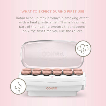Conair Ceramic 1 1/2-inch Hot Rollers, Super Clips Included, Create Big Bouncy Curls..