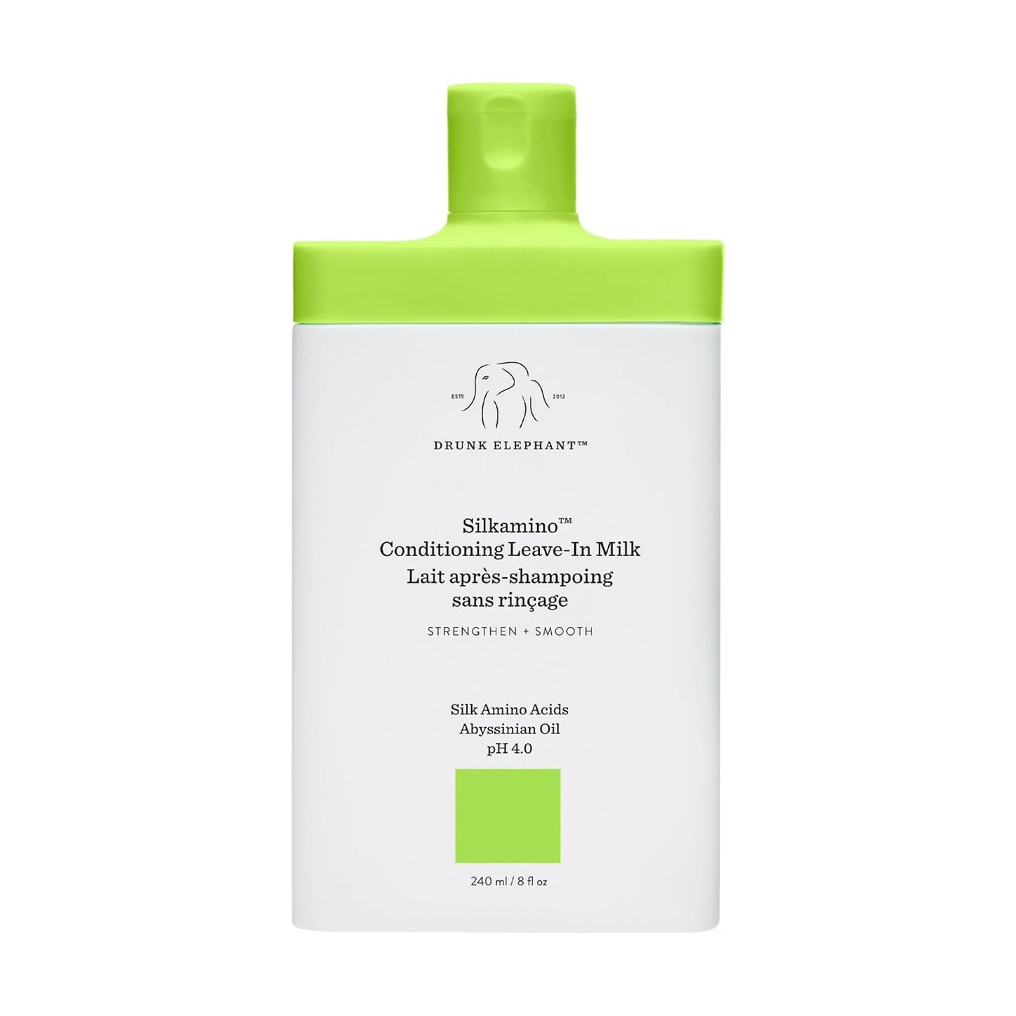 Drunk Elephant Silkamino Conditioning Leave-In Milk - 240 ml/8 fl oz - Silk Amino Acids - Clean Clinical - Cruelty-Free..