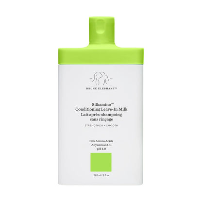 Drunk Elephant Silkamino Conditioning Leave-In Milk - 240 ml/8 fl oz - Silk Amino Acids - Clean Clinical - Cruelty-Free..