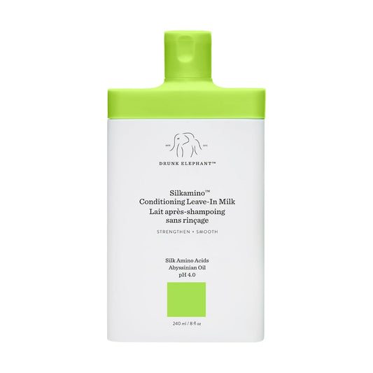 Drunk Elephant Silkamino Conditioning Leave-In Milk - 240 ml/8 fl oz - Silk Amino Acids - Clean Clinical - Cruelty-Free..