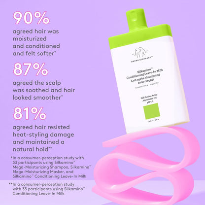 Drunk Elephant Silkamino Conditioning Leave-In Milk - 240 ml/8 fl oz - Silk Amino Acids - Clean Clinical - Cruelty-Free..