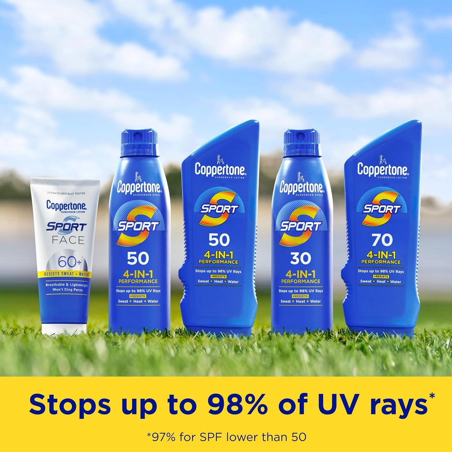 Coppertone SPORT Mineral Sunscreen Spray SPF 50, 5 OZ | Zinc Oxide Mineral Sunscreen Spray SPF 50 , Sweat..