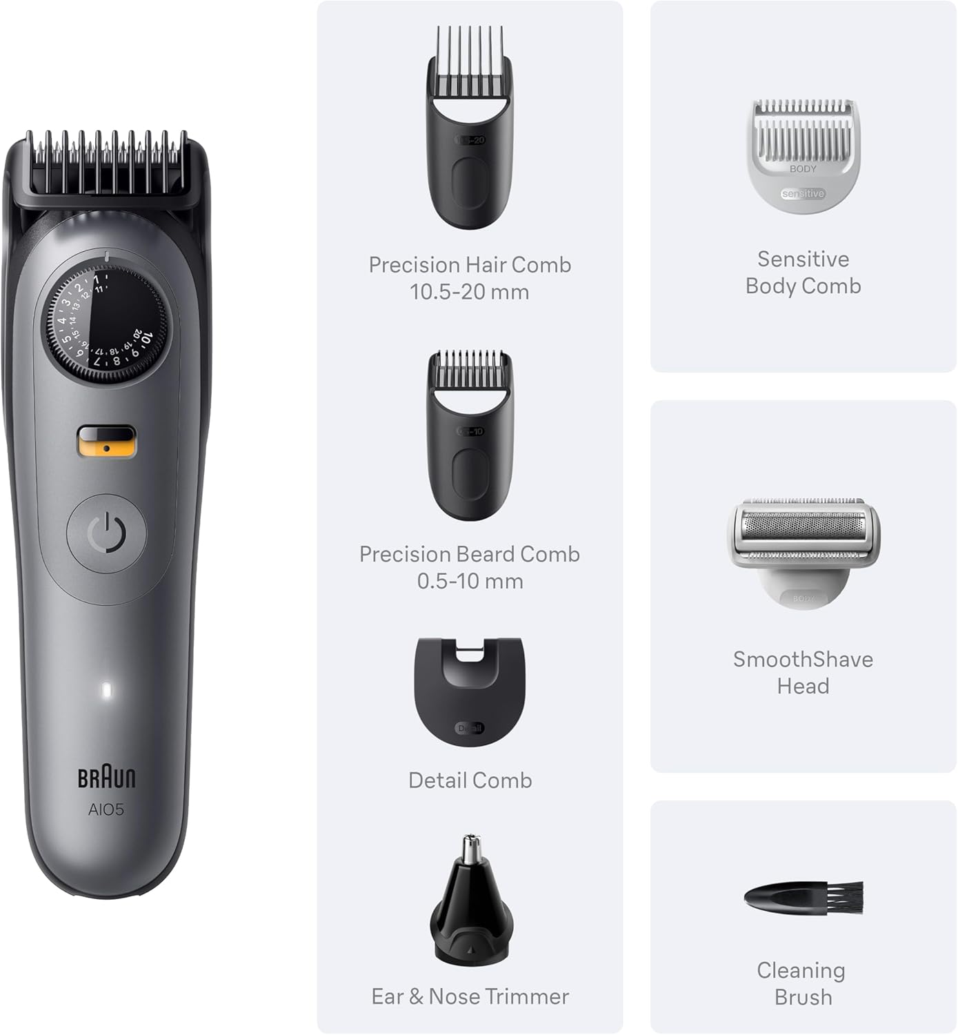 Braun Series 5 All-in-One Beard &amp; Body Grooming Kit for Men, Cordless Trimmer, Hair Clippers & Shaver for Face..