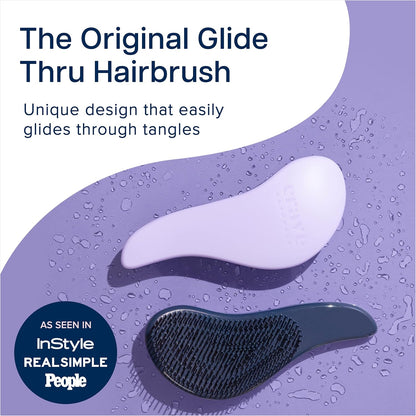 Crave Naturals Glide Thru Hair Brush - Detangler Brush for Curly, Straight, Wet or Dry Hair - Gentle Detangling Brushes for Adults, Kids..