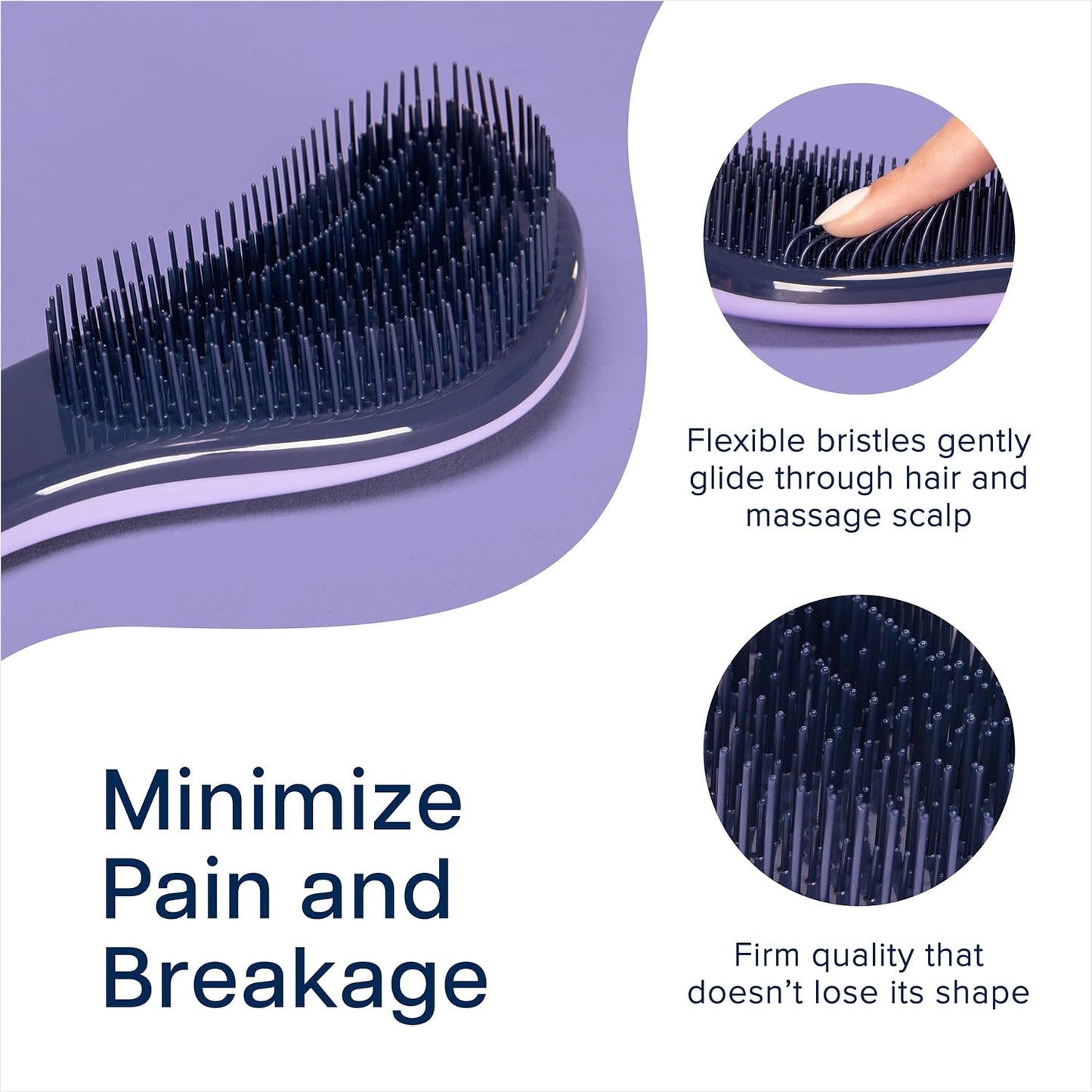 Crave Naturals Glide Thru Hair Brush - Detangler Brush for Curly, Straight, Wet or Dry Hair - Gentle Detangling Brushes for Adults, Kids..